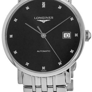 Longines Herrklocka L4.810.4.57.6 Elegant Svart/Stål Ø37 mm