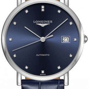 Longines Herrklocka L4.810.4.97.2 Elegant Blå/Läder Ø37 mm