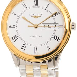 Longines Herrklocka L4.899.3.21.7 Flagship Vit/Gulguldtonat stål