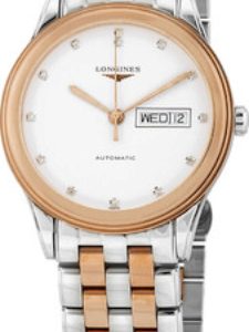 Longines Herrklocka L4.899.3.99.7 Flagship Vit/Roséguldstonat stål