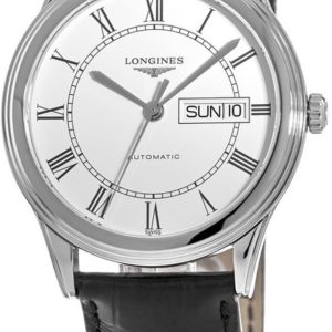 Longines Herrklocka L4.899.4.21.2 Flagship Vit/Läder Ø38.5 mm