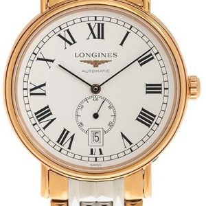 Longines Herrklocka L4.905.1.11.7 Presence Vit/Roséguldstonat stål