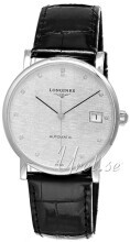 Longines Herrklocka L4.911.4.77.2 Elegant Silverfärgad/Läder Ø41 mm