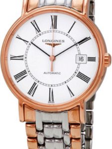 Longines Herrklocka L4.921.1.11.7 Presences Vit/Roséguldstonat stål