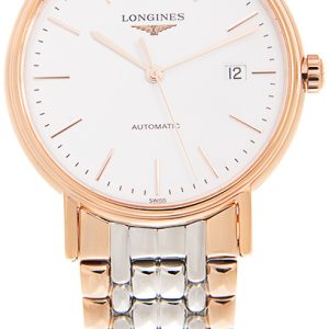 Longines Herrklocka L4.921.1.12.7 Presences Vit/Roséguldstonat stål