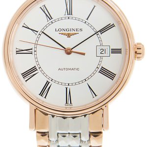 Longines Herrklocka L4.922.1.11.7 Presence Vit/Roséguldstonat stål