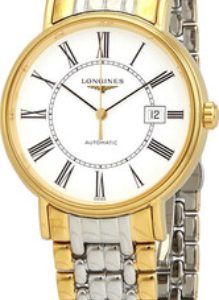 Longines Herrklocka L4.922.2.11.7 Presence Vit/Gulguldtonat stål