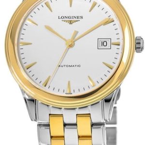 Longines Herrklocka L4.974.3.22.7 Flagship Vit/Gulguldtonat stål