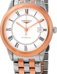 Longines Herrklocka L4.974.3.91.7 Flagship Vit/Roséguldstonat stål