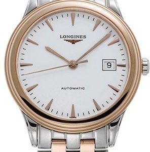 Longines Herrklocka L4.974.3.92.7 Flagship Vit/Roséguldstonat stål