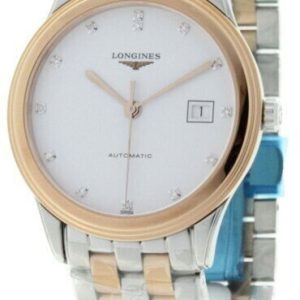 Longines Herrklocka L4.974.3.99.7 Flagship Vit/Roséguldstonat stål