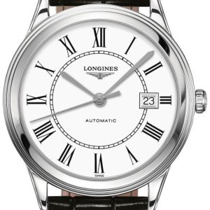 Longines Herrklocka L4.974.4.21.2 Flagship Vit/Läder Ø38.5 mm