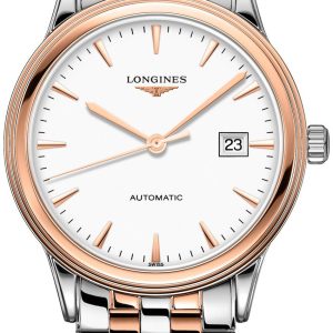 Longines Herrklocka L4.984.3.92.7 Flagship Vit/Roséguldstonat stål