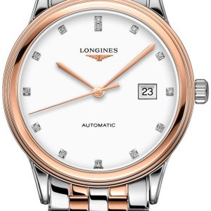 Longines Herrklocka L4.984.3.99.7 Flagship Vit/Roséguldstonat stål