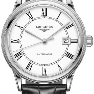 Longines Herrklocka L4.984.4.21.2 Flagship Vit/Läder Ø40 mm