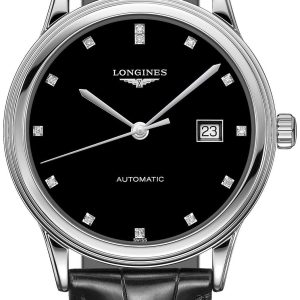 Longines Herrklocka L4.984.4.57.2 Flagship Svart/Läder Ø40 mm