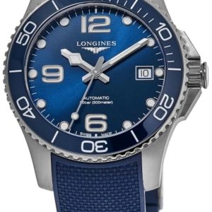 Longines L3.780.4.96.9 HydroConquest Blå/Gummi Ø39 mm