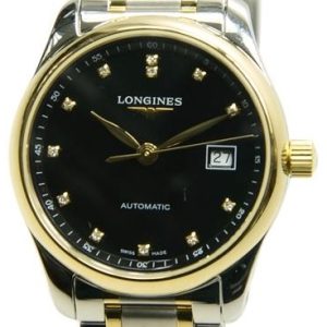 Longines Master Damklocka L2.257.5.57.7 Svart/Gulguldtonat stål Ø29