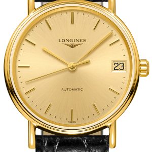 Longines Presences Damklocka L4.322.2.32.2 Gulguldstonad/Läder Ø30