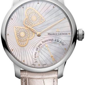 Maurice Lacroix Herrklocka MP6068-SS001-160-1 Masterpiece Vit/Läder