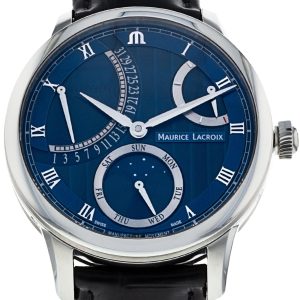 Maurice Lacroix Herrklocka MP6588-SS001-431-1 Masterpiece Blå/Läder