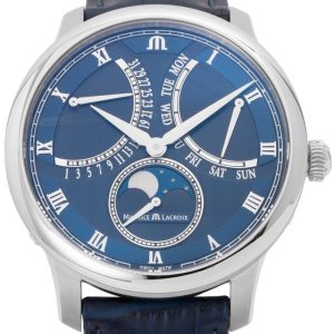 Maurice Lacroix Herrklocka MP6608-SS001-410-1 Masterpiece Blå/Läder