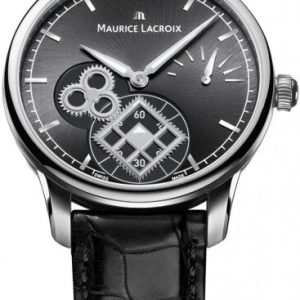 Maurice Lacroix Herrklocka MP7158-SS001-301 Masterpiece Svart/Läder