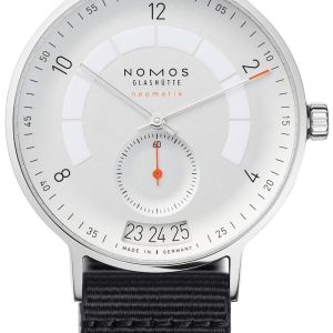 Nomos Glashütte Autobahn Herrklocka N-1301 Silverfärgad/Textil Ø41