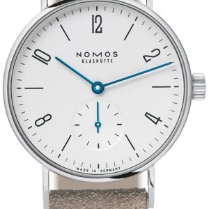 Nomos Glashütte Damklocka N-123 Tangente Vit/Läder Ø32.8 mm