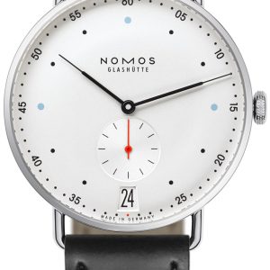 Nomos Glashütte Herrklocka N-1102 Metro Silverfärgad/Läder Ø38.5