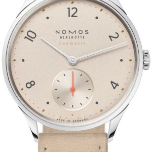 Nomos Glashütte Herrklocka N-1204 Minimatik Antikvit/Läder Ø35.5 mm