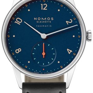 Nomos Glashütte Herrklocka N-1205 Minimatik Blå/Läder Ø35.5 mm