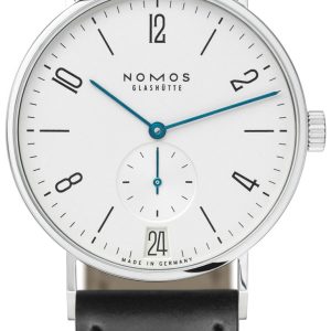 Nomos Glashütte Herrklocka N-130 Tangente Vit/Läder Ø37.5 mm