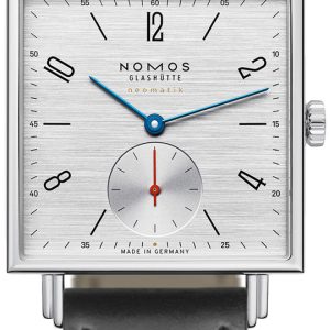 Nomos Glashütte Herrklocka N-423 Tetra Silverfärgad/Läder