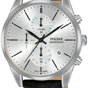 Pulsar 99999 Herrklocka PM3137X1 Silverfärgad/Läder Ø41 mm