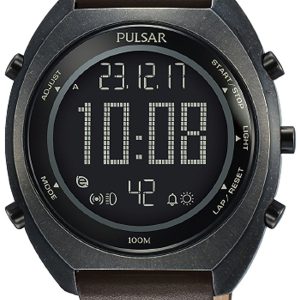 Pulsar Herrklocka P5A029X1 X LCD/Läder Ø45 mm