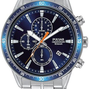 Pulsar Herrklocka PM3203X1 Blå/Stål Ø45 mm