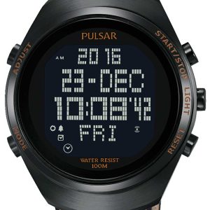 Pulsar Herrklocka PQ2063X1 X LCD/Läder Ø46 mm