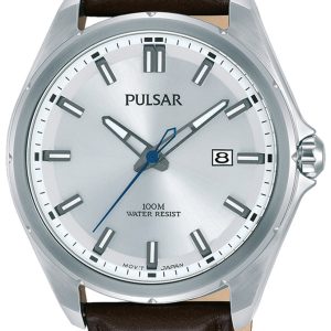 Pulsar Herrklocka PS9553X1 Silverfärgad/Läder Ø44 mm