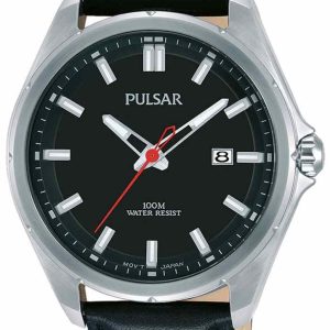 Pulsar Herrklocka PS9557X1 Svart/Läder Ø44 mm