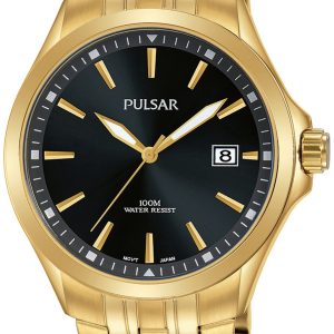 Pulsar Herrklocka PS9626X1 Svart/Gulguldtonat stål Ø40 mm