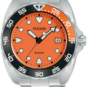 Pulsar Herrklocka PS9677X1 Regular Orange/Stål Ø45 mm