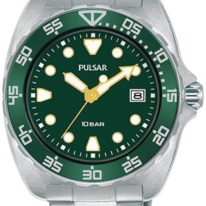 Pulsar Herrklocka PS9681X1 Regular Grön/Stål Ø45 mm