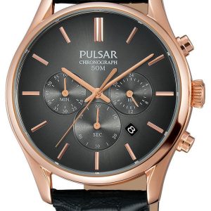 Pulsar Herrklocka PT3782X1 Dress Svart/Läder Ø43 mm