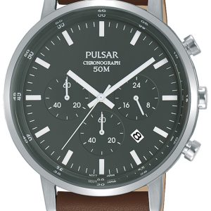 Pulsar Herrklocka PT3887X1 Sport Grå/Läder Ø42 mm