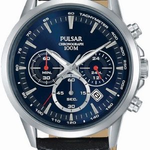 Pulsar Herrklocka PT3921X1 Blå/Läder Ø42 mm