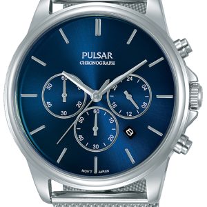 Pulsar Herrklocka PT3929X1 Blå/Stål Ø43 mm