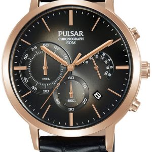 Pulsar Herrklocka PT3992X1 Svart/Läder Ø42 mm