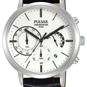 Pulsar Herrklocka PT3A71X1 Vit/Läder Ø41 mm