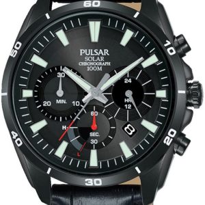 Pulsar Herrklocka PZ5063X1 Regular Svart/Läder Ø44 mm